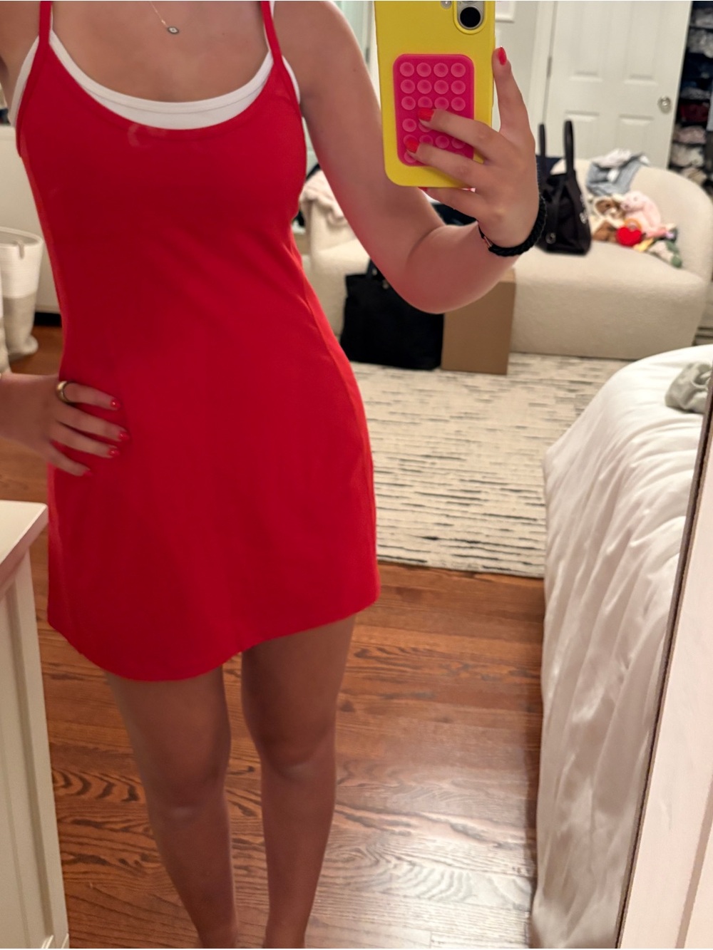 Women’s Sleeveless Red Mini Slip Dress